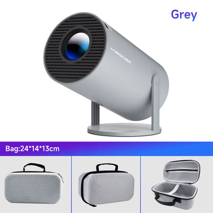 Projector Android 14 8K 1280*720P HY300 Pro + Dual Wifi 290ANSI 180°Flexible BT5.0 Cinema Outdoor Portable Projector